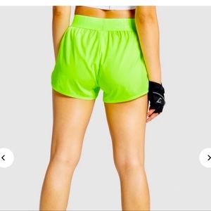 Neon green Gymshark shorts